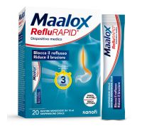 Maalox Reflurapid dispositivo medico contro il reflusso e il bruciore di stomaco 20 bustine 10ml