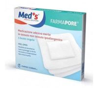 Meds Farmapore medicazione adesiva sterile in tessuto non tessuto 15x15cm 5 pezzi