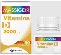 Massigen Vitamina D 2000 U.I. integratore per le ossa e il sistema immunitario 90 capsule softgel