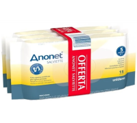 Anonet salviette umidificate per l'igiene intima perianale 3 x 15 pezzi