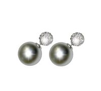 Biojoux Perla Grigia orecchini in acciaio chirurgico