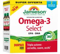 Jamieson Omega-3 Select integratore per il benessere di cervello cuore e occhi duopack 300 softgel