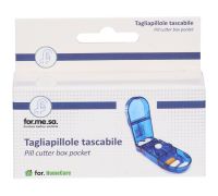 Tagliapillole tascabile con scomparto arrotondato