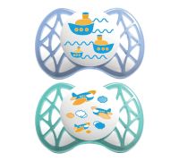 Nuvita succhietto con tettarella ortodontica 0mesi+ blu e tiffany 2 pezzi