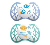 Nuvita succhietto con tettarella simmetrica 0mesi+ blu e tiffany 2 pezzi