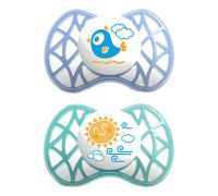 Nuvita succhietto con tettarella simmetrica 6mesi+ blu e tiffany 2 pezzi