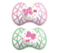Nuvita succhietto con tettarella simmetrica 6mesi+ rosa e verde 2 pezzi