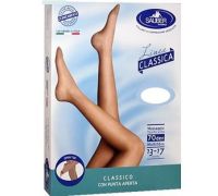 Sauber linea classica 13-17 mmhg collant maglia liscia a punta aperta 70 denari colore neutro beige taglia 3
