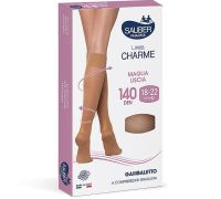 SAUBER GAMBALETTO COMPRESSIONE GRADUATA MAGLIA LISCIA 140DEN 18-22MMHG TG.4 CAMEL