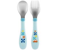 Chicco Metal Cutlery set di posatine in acciaio inox 18m+