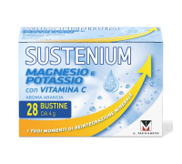 Sustenium Magnesio e Potassio integratore alimentare con aggiunta di Vitamina C 28 bustine