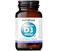 Viridian Vitamin D3 400 UI integratore per il sistema immunitario e le ossa 30 capsule