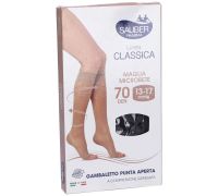 Sauber linea classica 13-17 mmhg gambaletto microrete a punta aperta 70 denari colore nero taglia 2
