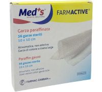 Med's farmactive paraffinate sterili per ustioni ferite e scottature 10 x 10cm 36 garze