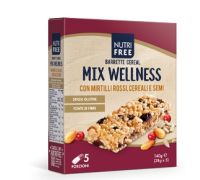 Nutrifree Mix Wellness barrette con mirtilli rossi cereali e semi 5 pezzi 140 grammi