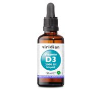 Viridian Vitamin D3 integratore per il sistema immunitario e le ossa gocce orali 50ml