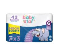 Babystar megascorta pannolini 16-30kg taglia 6 extra 42 pezzi
