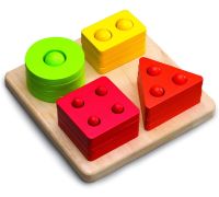 Scegli la forma gioco educativo in legno per insegnare forme e numeri 15x15x6cm