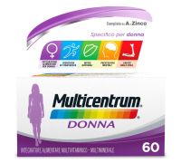Multicentrum Donna Integratore Alimentare Multivitaminico Vitamina D Calcio Ferro Acido Folico 60Cpr