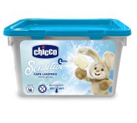 Chicco Sensitive 0m+ caps lavatrice detersivo dosato 16 pezzi