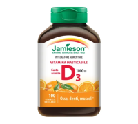 Jamieson Vit D integratore per ossa e immunità gusto arancia 100 compresse masticabili
