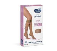 Sauber charme autoreggenti punta aperta 70 den 13-17 mmhg colore nero taglia 3