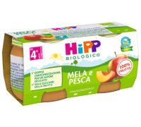 Hipp biologico mela e pesca omogenizzato 2x80 grammi