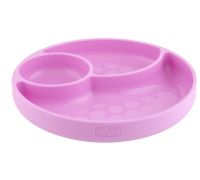 Chicco piatto in silicone con ventosa per bambini colore rosa