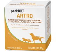 Petmod Artro mangime complementare per il supporto del metabolismo articolare di cani e gatti 30 bustine