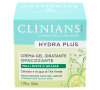 Clinians Hydra Plus Crema-Gel Idratante Opacizzante con Cetriolo e Acqua di The Verde per Pelli Miste o Grasse 50ml