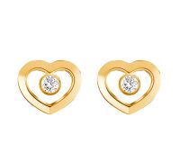 Biojoux Heart Solitaire orecchini in acciaio chirurgico