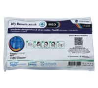 My benefit Greencare mascherina tipo IIR monouso non strile colori assortiti 10 pezzi