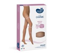 Sauber Charme autoreggente 70 denari maglia liscia colore marrone taglia 5