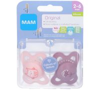 Mam original succhietto in silicone 2-6 mesi rosa 2 pezzi