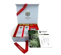 Organics Cosmetics cofanetto con bagno doccia 250ml + latte corpo 250ml + spazzola