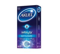 Akuel Infinity profilattico sottilissimo 8 pezzi