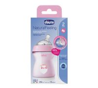 Chicco Naturalfeeling 2m+ biberon in plastica flusso medio 250ml