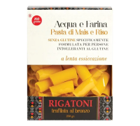Nutri té rigatoni rigati pasta di mais e riso acqua e farina senza glutine 250 grammi