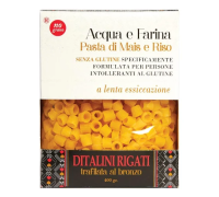Nutri té ditalini rigati pasta di mais e riso acqua e farina senza glutine 250 grammi