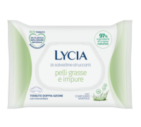 Lycia salviettine struccanti doppia azione purificanti per pelli grasse 20 pezzi