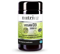 Nutriva Vegan D3 integratore per le ossa e il sistema immunitario 120 compresse