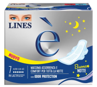 Lines è assorbenti notte downcount con ali 7 pezzi