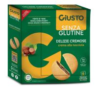 Giusto senza glutine delizie cremose con crema alla nocciola 180 grammi