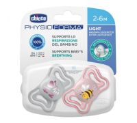 Chicco succhietto light in silicone rosa 2-6m 2 pezzi
