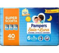 Pampers Sole e Luna pannolini 15-30kg taglia 6 xl 40 pezzi