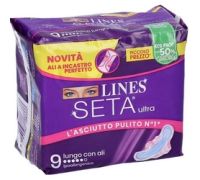 Lines Seta Ultra assorbenti lunghi con ali 9 pezzi