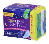 Lines Seta Ultra assorbenti notte con ali 11 pezzi
