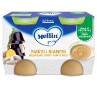 Mellin fagioli bianchi con melanzane porri e patate dolci omogeneizzato 2 x 130 grammi
