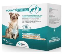 Youact Entero mangime complementare per l'equilibrio del microbota intestinale di cani e gatti 30 bustine