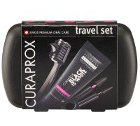 Curaprox black is white travel kit con spazzolino + dentifricio sbiancante 10ml